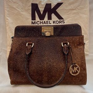 Michael Kors Brown Ostrich Handbag with matching wallet